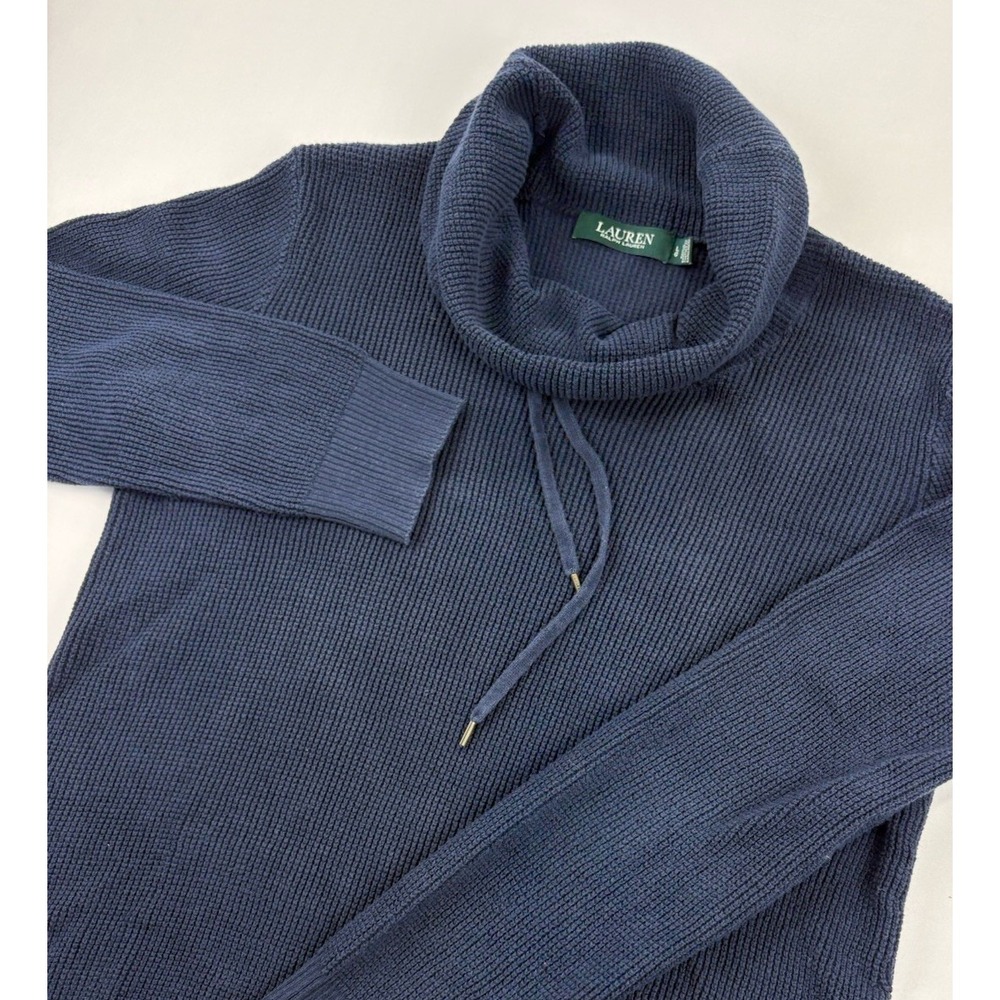 RALPH LAUREN Navy Blue Long Sleeve Pullover Sweater Women's Large - Picture 1 of 11
